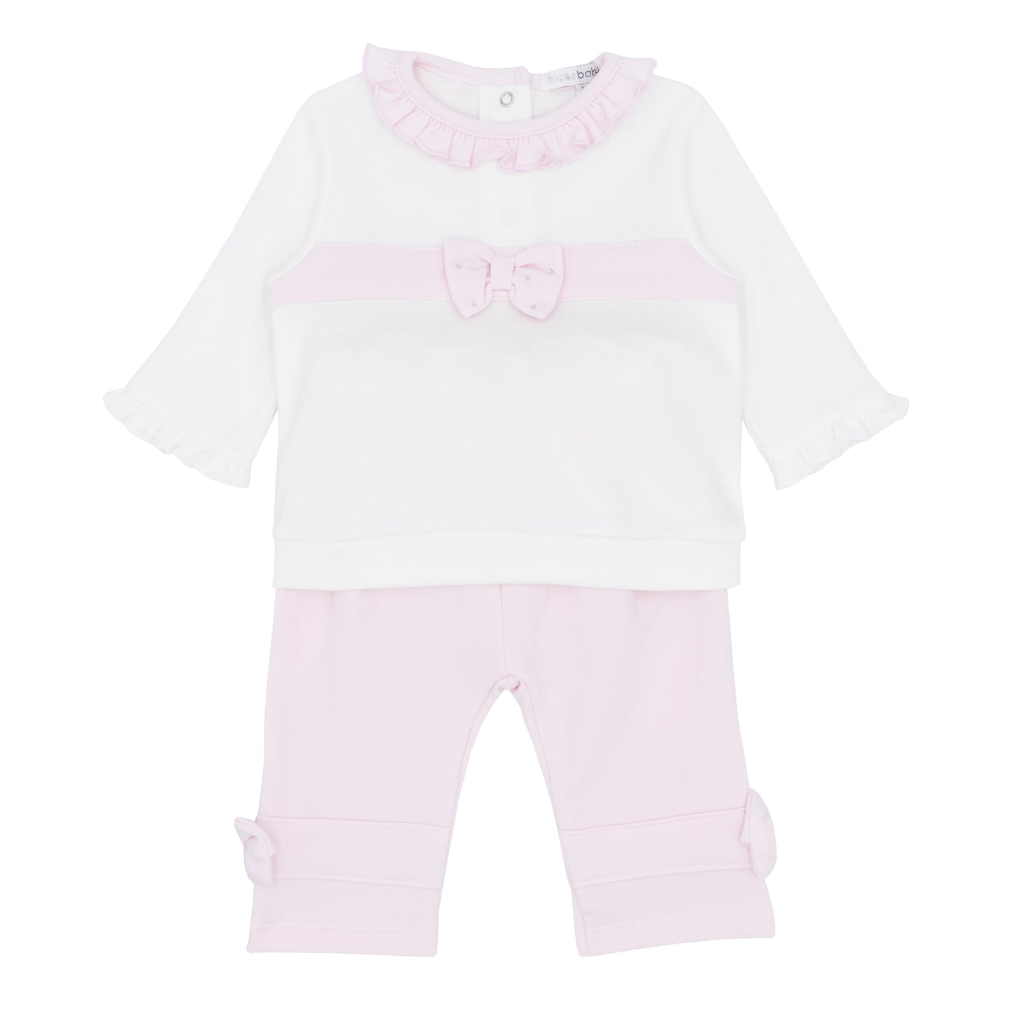 Blues baby AW25 BB2199 - girls pink/ivory jog set