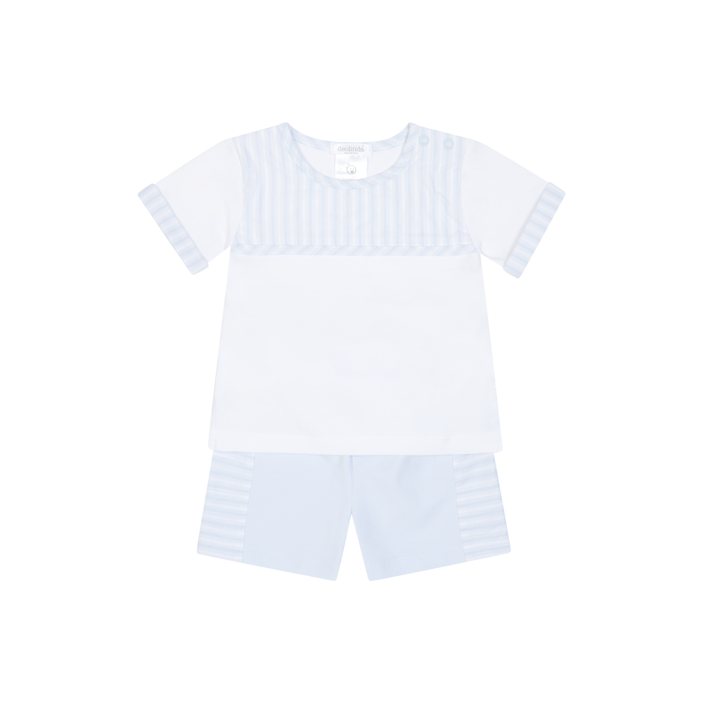 Deolinda 26612 - California boys blue & white stripe short set