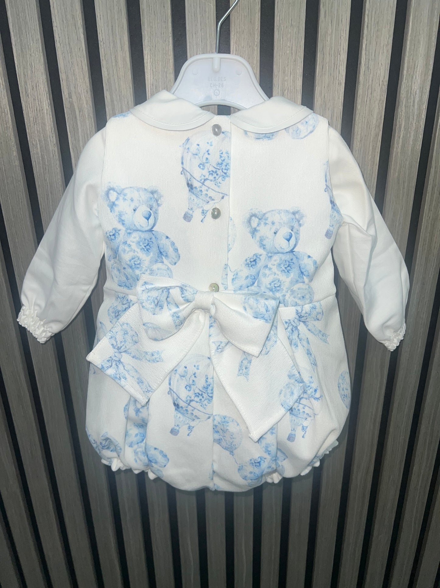 Fofettes AW25 - blue toile romper with ivory cotton blouse