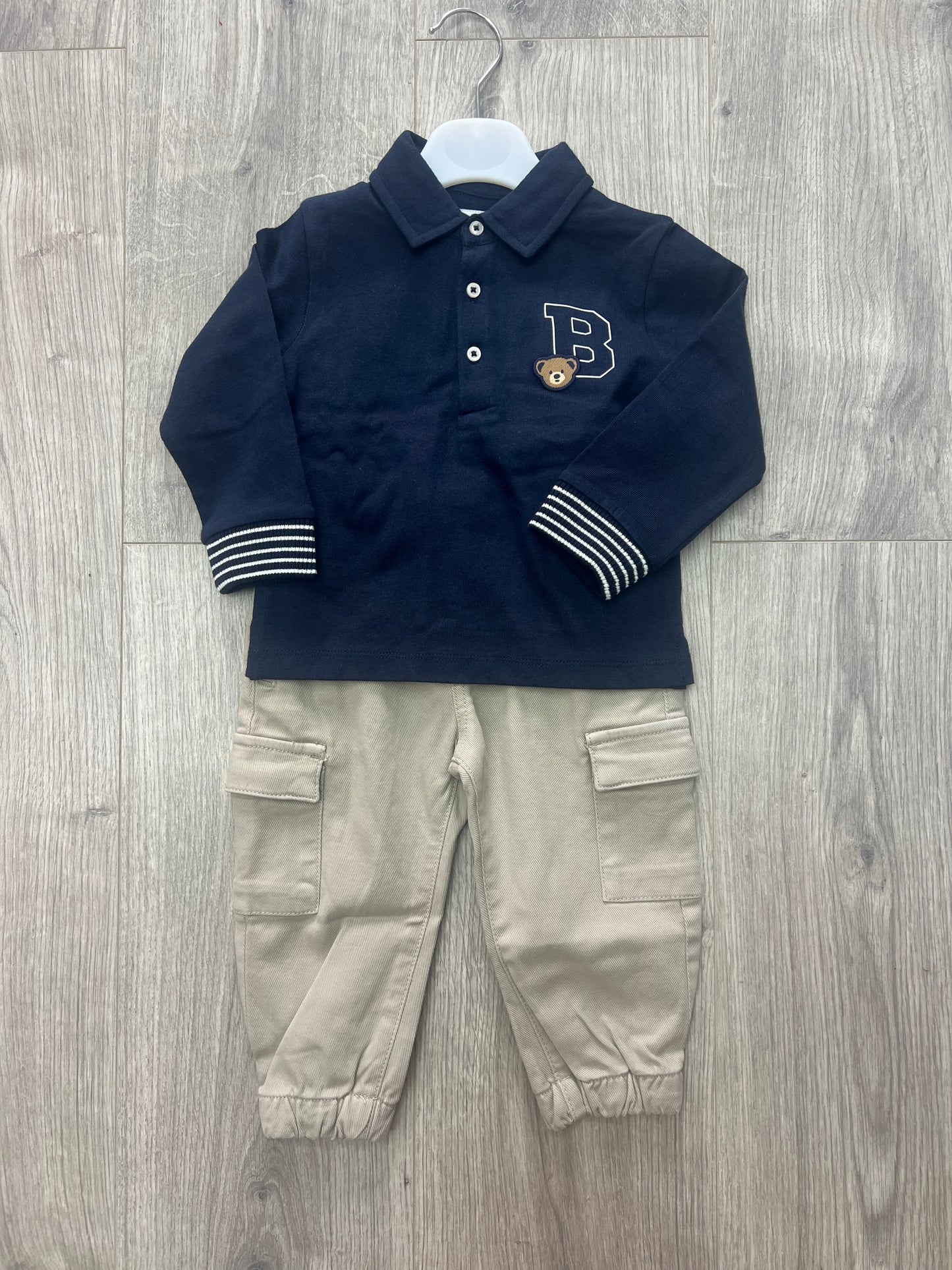 Mayoral AW24 2101 - baby boys Teddy polo top and trousers
