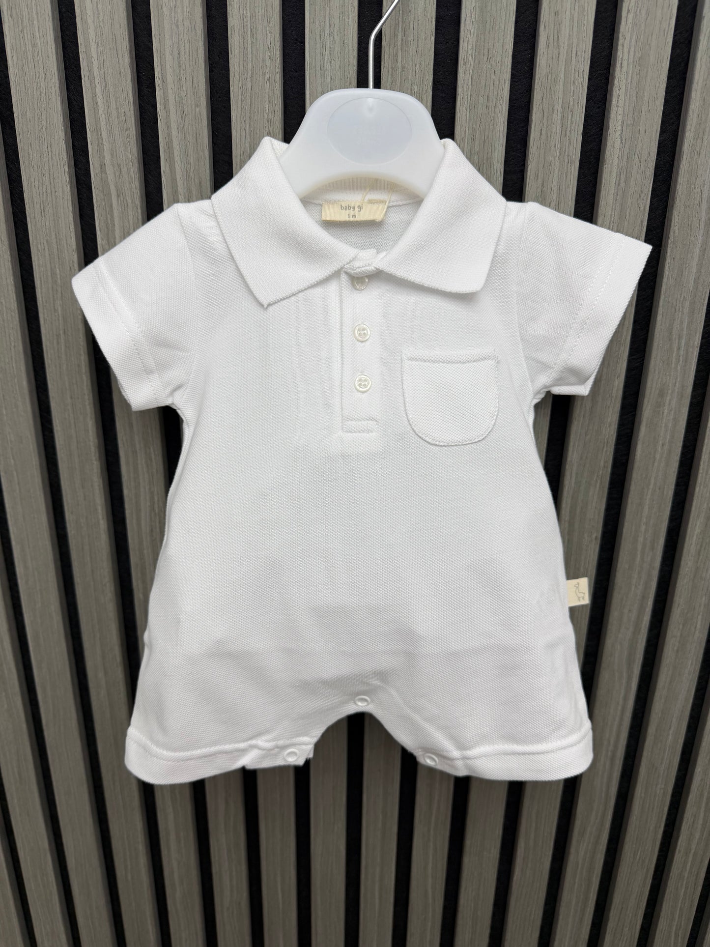 Baby gi SS26 boys white romper