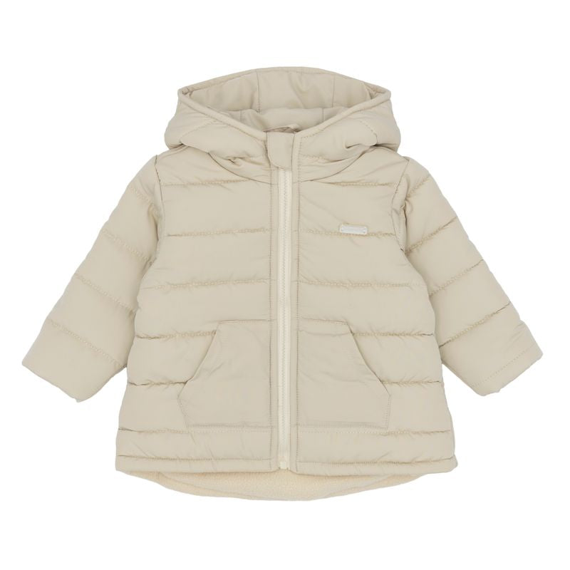 Boys beige quilted puffa jacket - BB3250