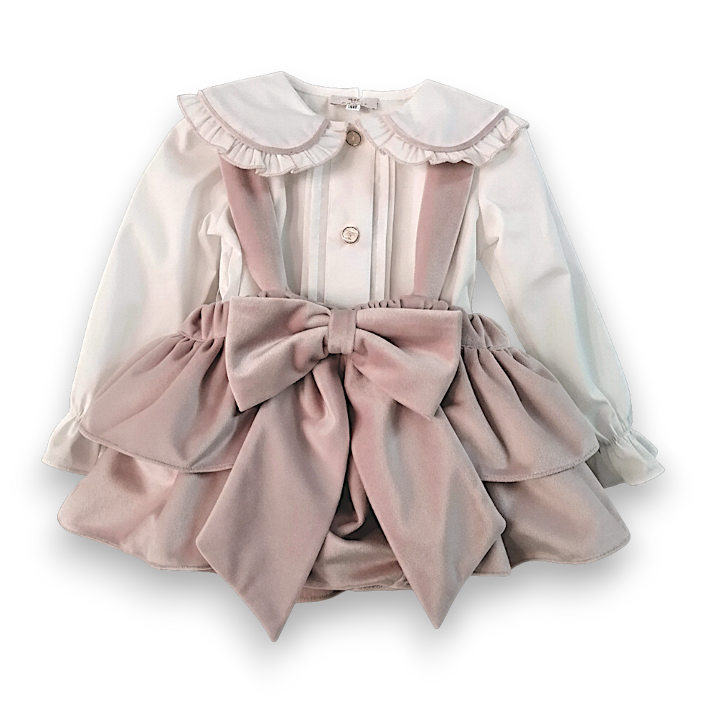 PREORDER Girls pink velvet jam pant set - 813/807