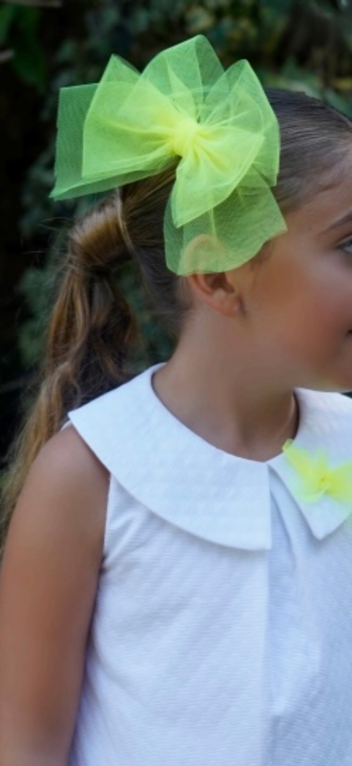 Babine neon yellow tulle hairbow - PREORDER