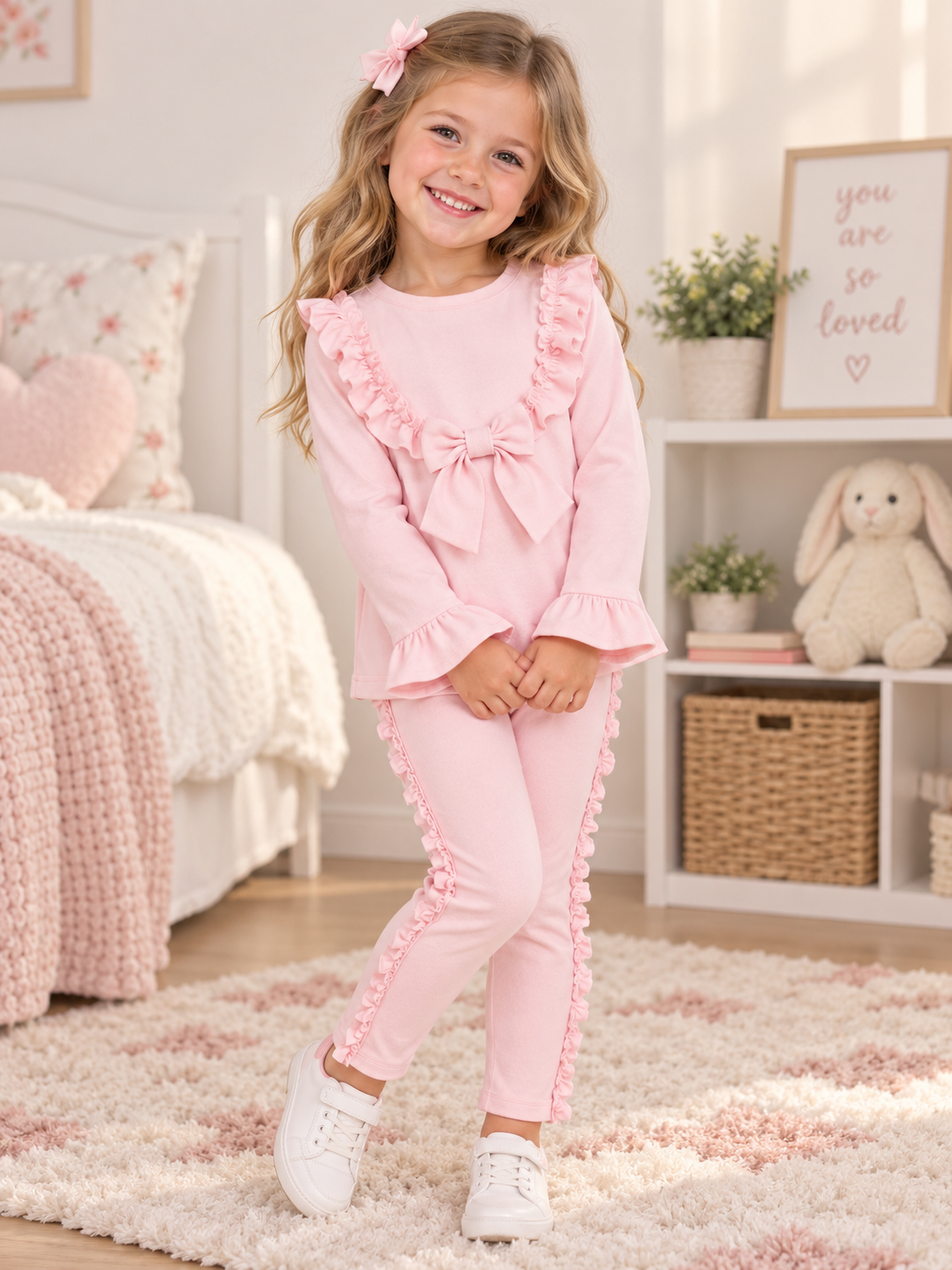 Visara AW26 8909 girls pink legging set