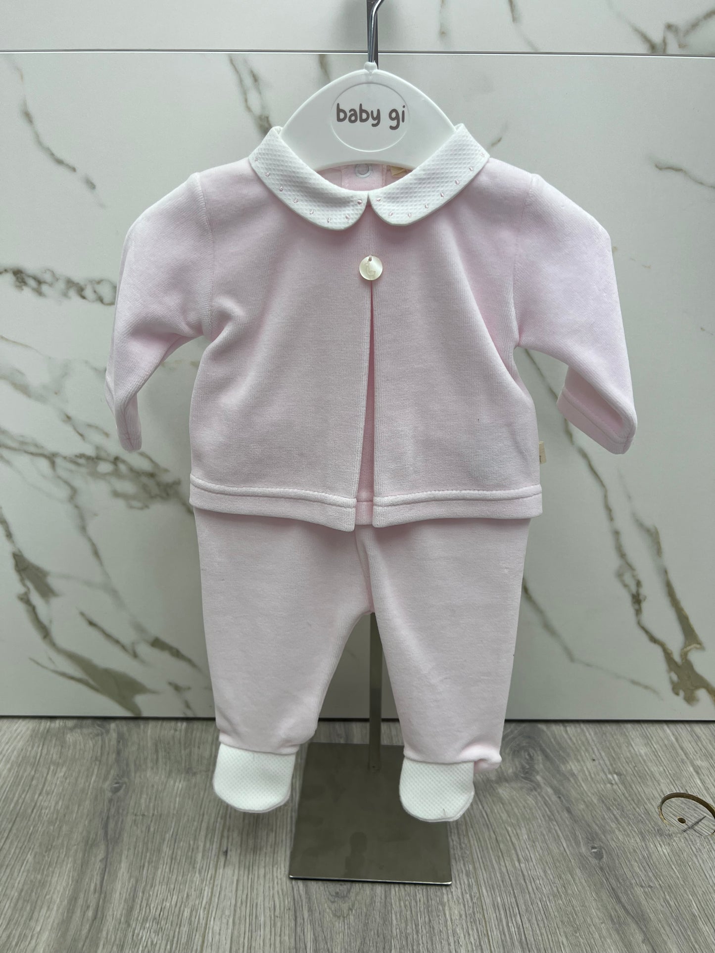 Baby gi AW25 - pink velour 2 piece