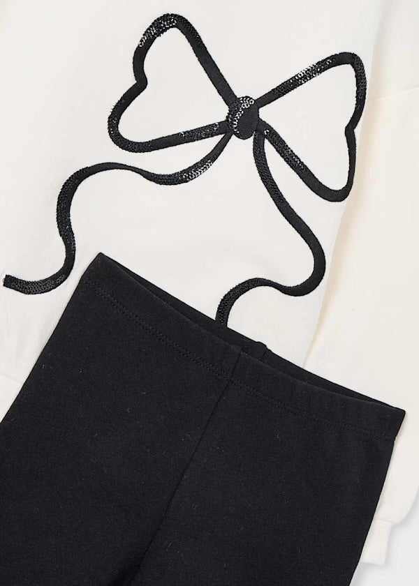 Mayoral AW25 4720 - black legging set with bow jumper