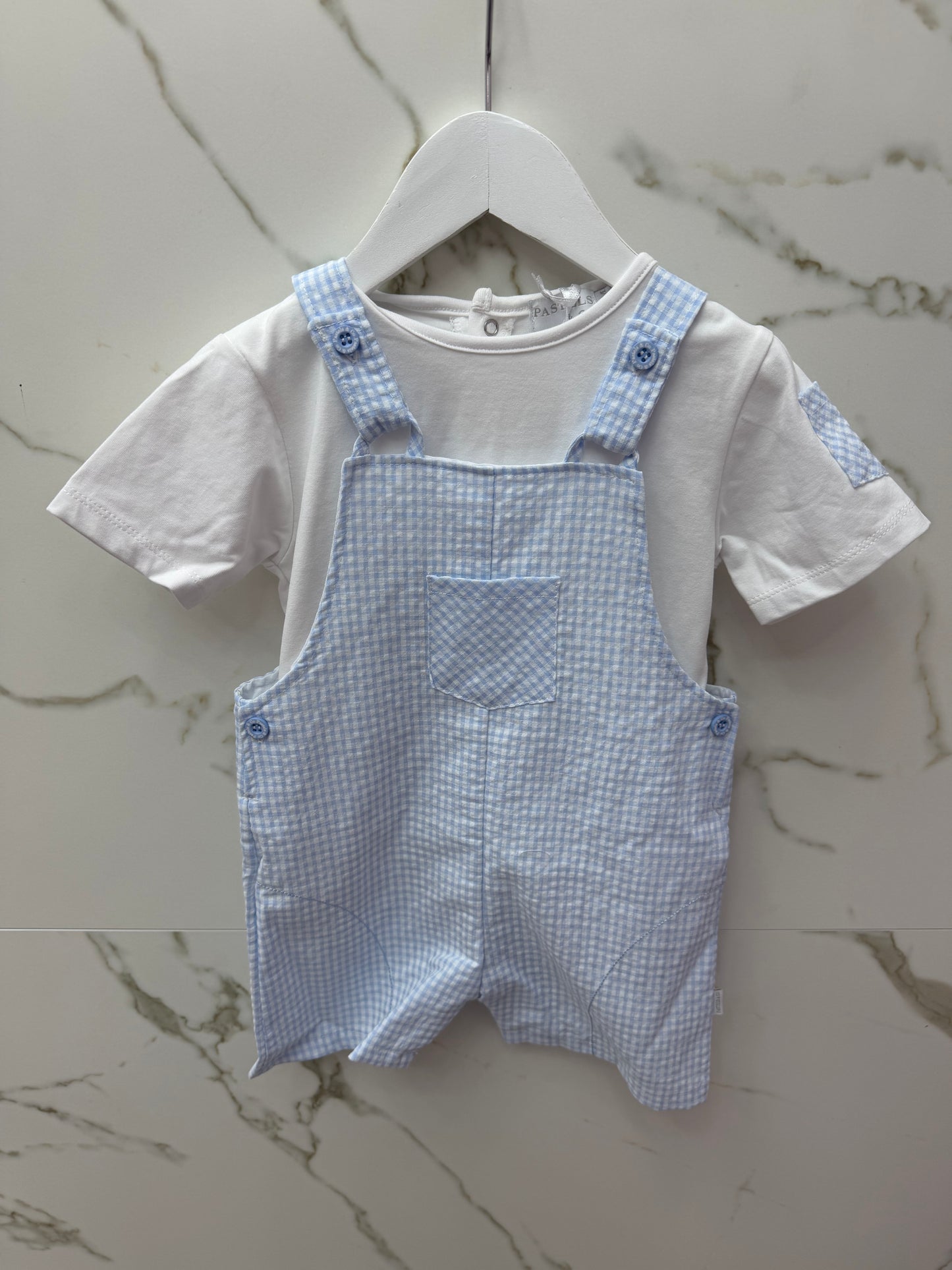 Pastels & Co Ross blue dungaree set