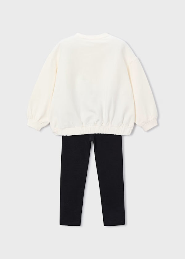 Mayoral AW25 4720 - black legging set with bow jumper