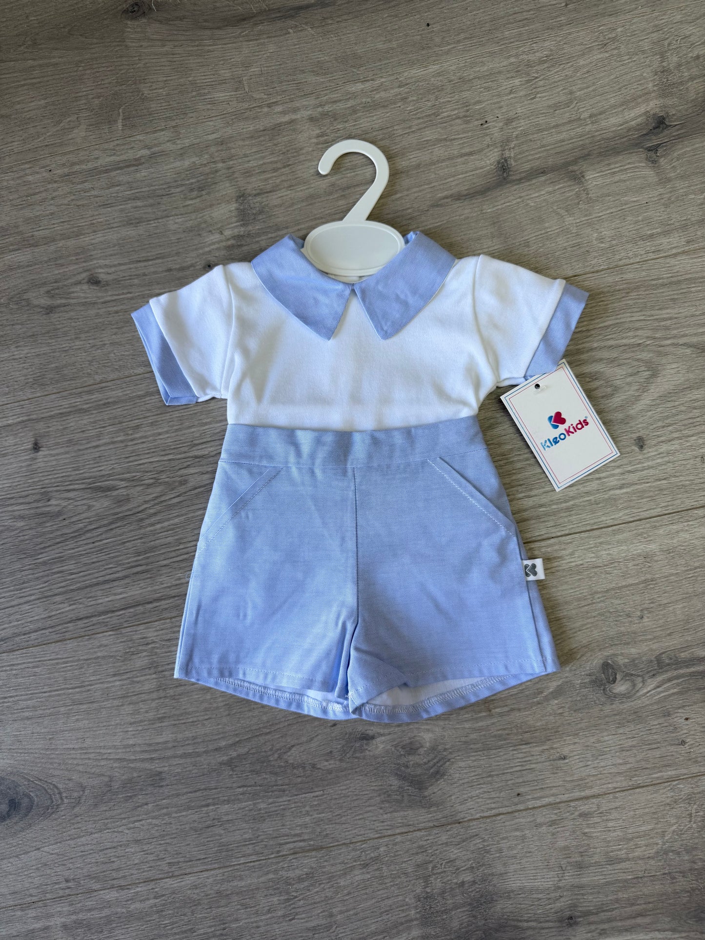 Kleo kids KL37 boys blue short set