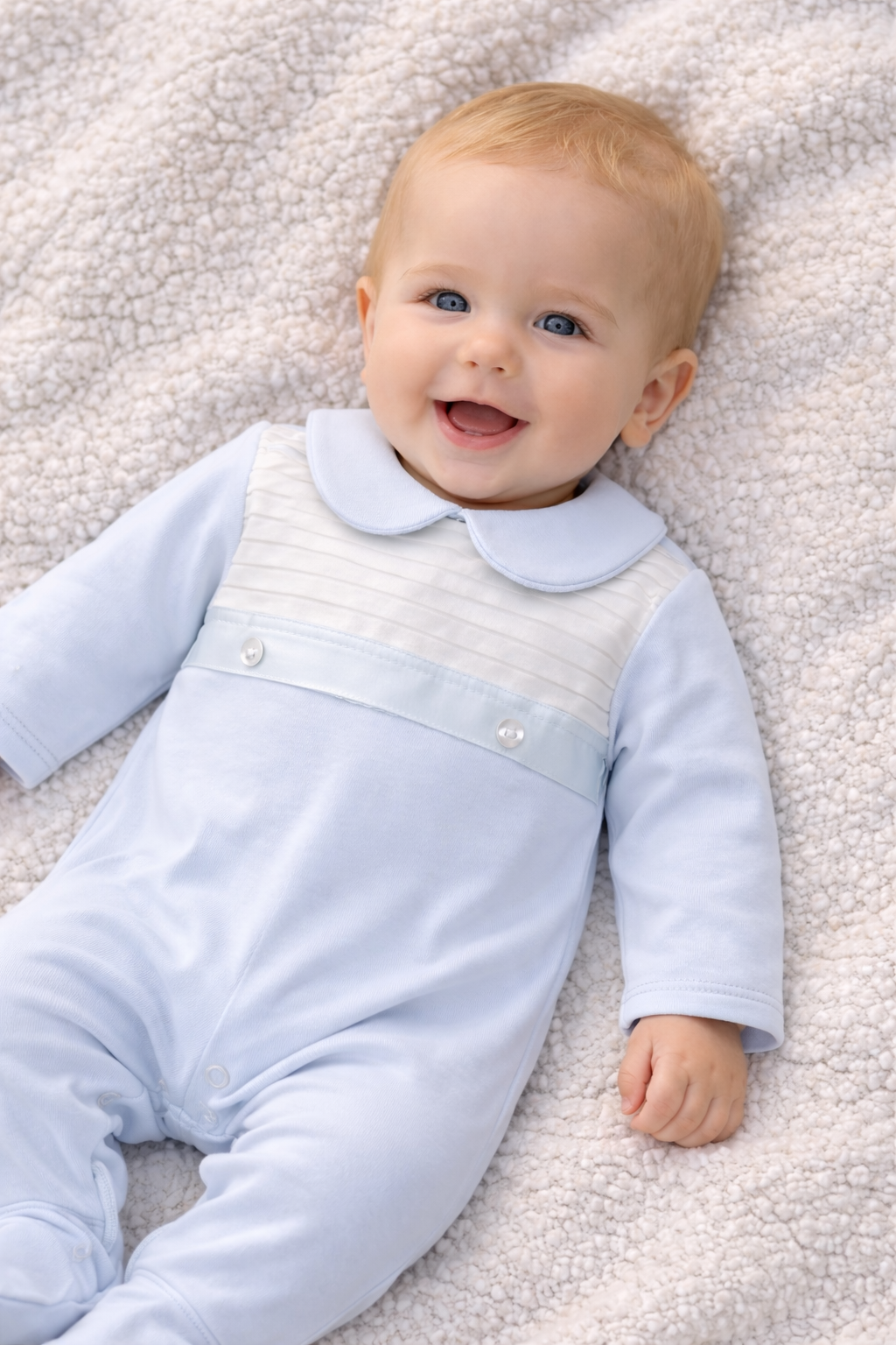 Kleo kids baby boys babygrow with satin ribbon (K15B)