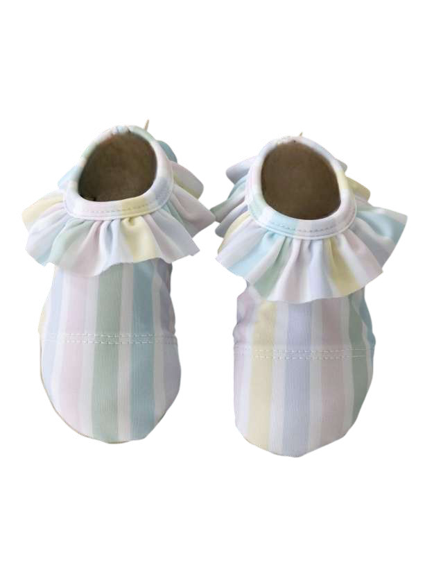 Meia Pata Stripe Girls Non Slip Frilled Shoe