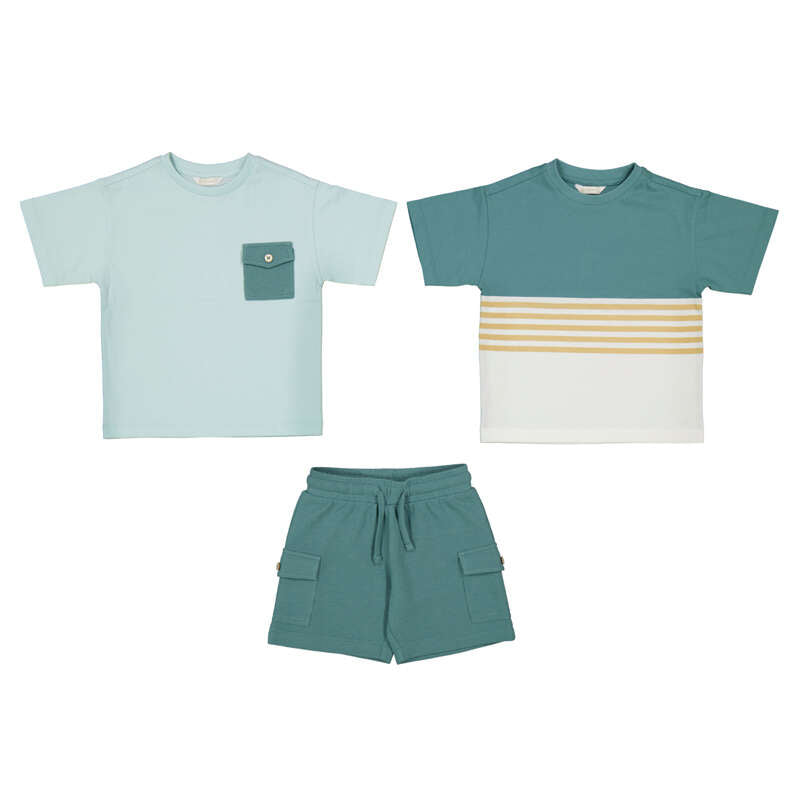 Mayoral 3601 - boys green 3 piece short set