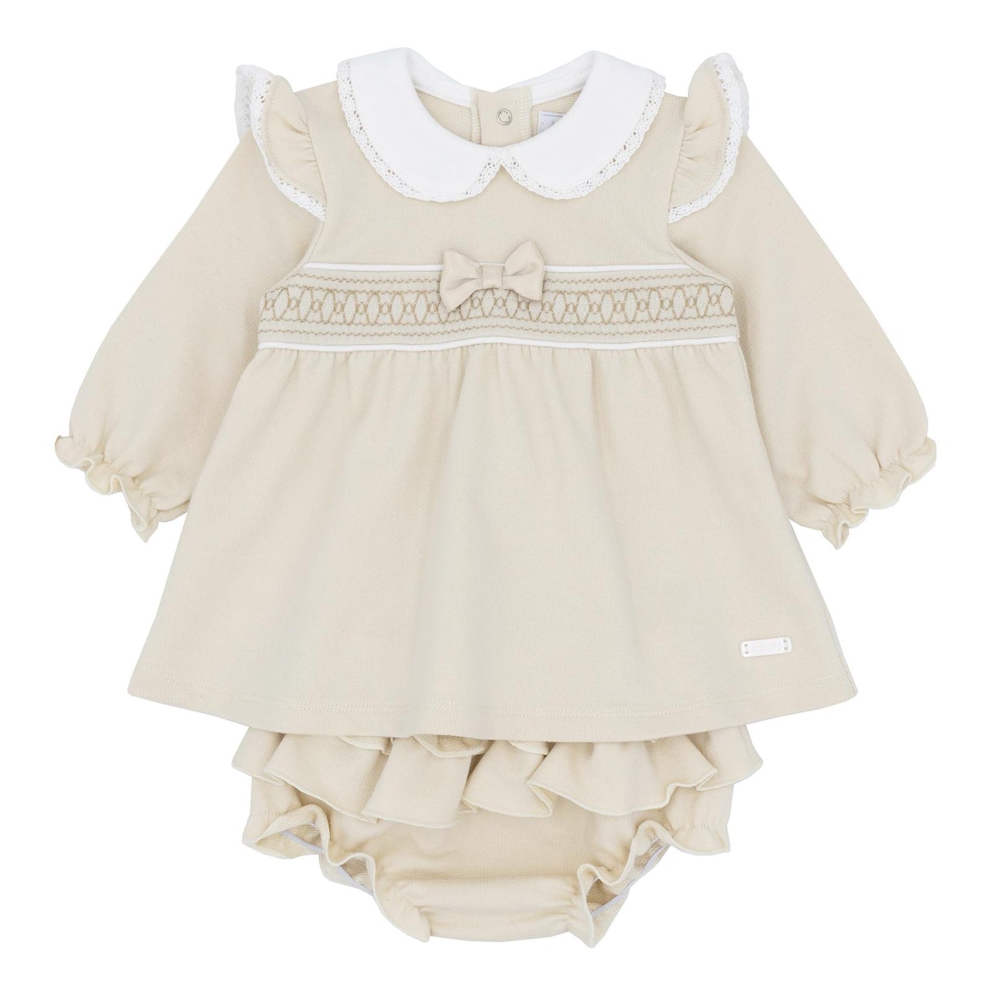 Amore 25 girls beige smocked jam pant set - AM0002