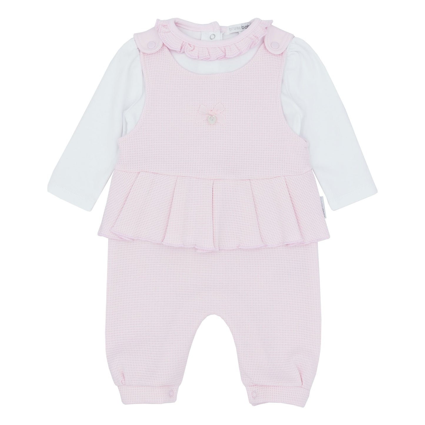 Blues baby AW25 BB2203 - girls pink dungaree set