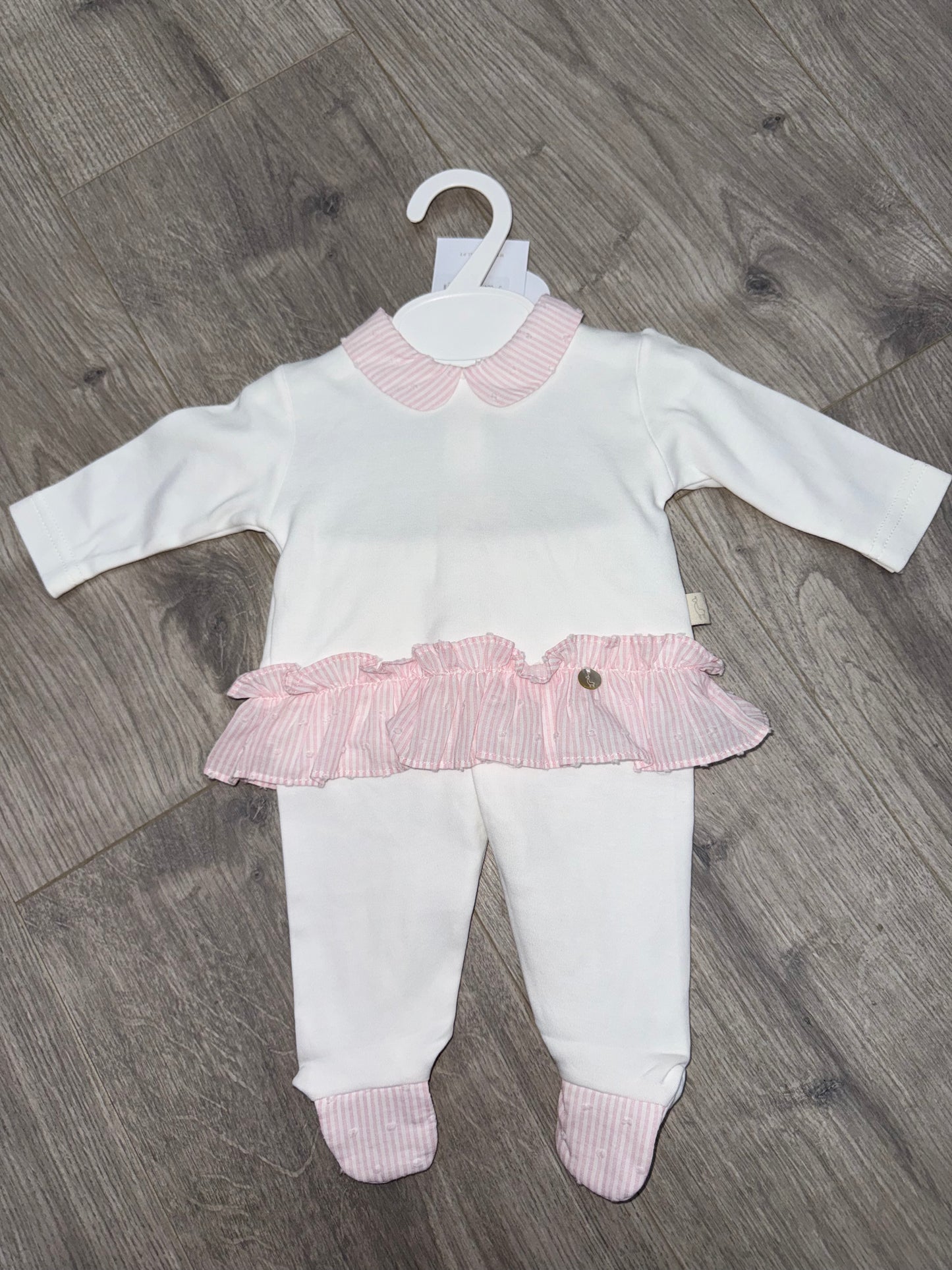 Baby Gi SS26 ivory & pink baby girls 2pc