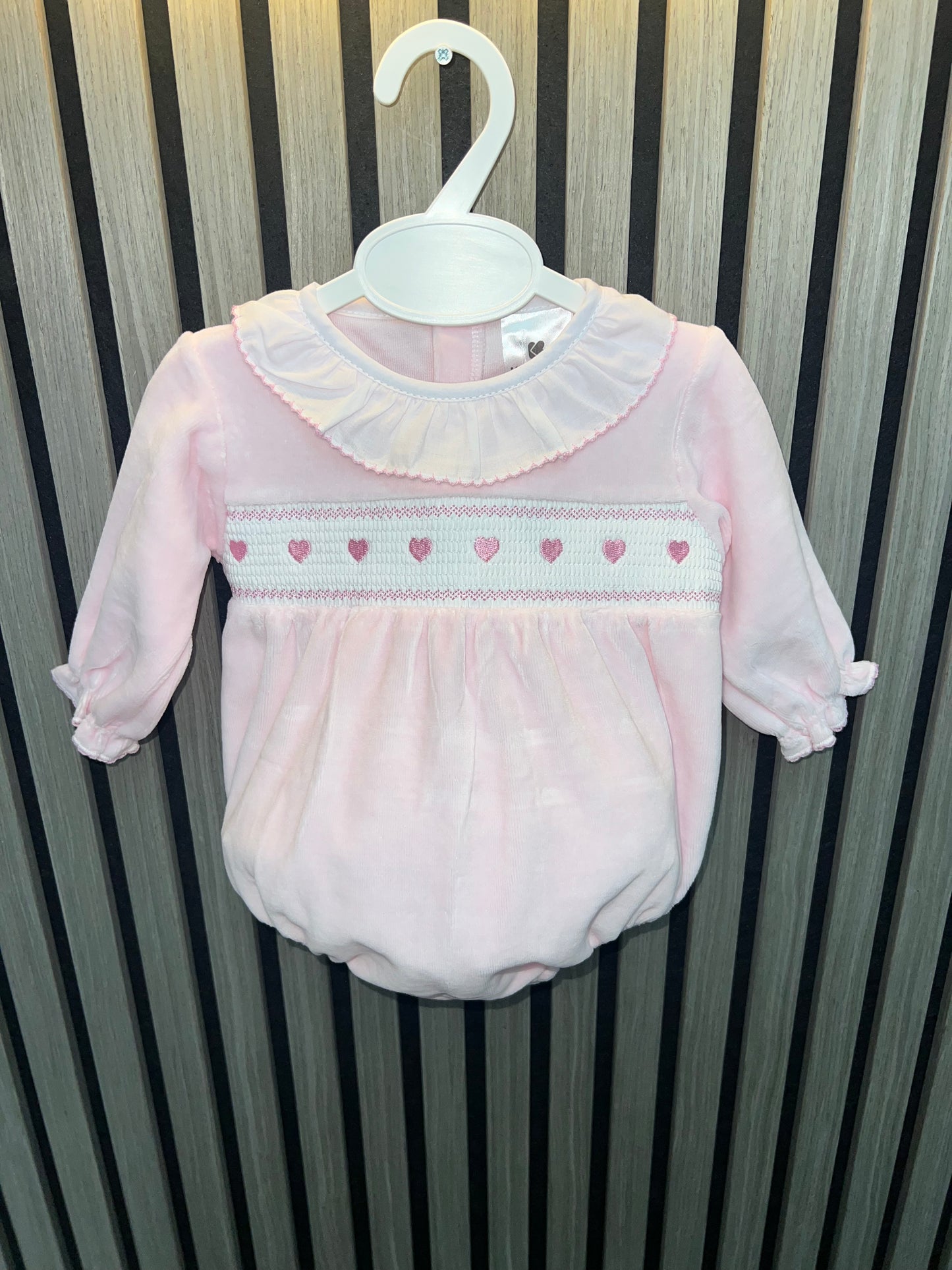 Kleo kids AW25 pink heart velour romper