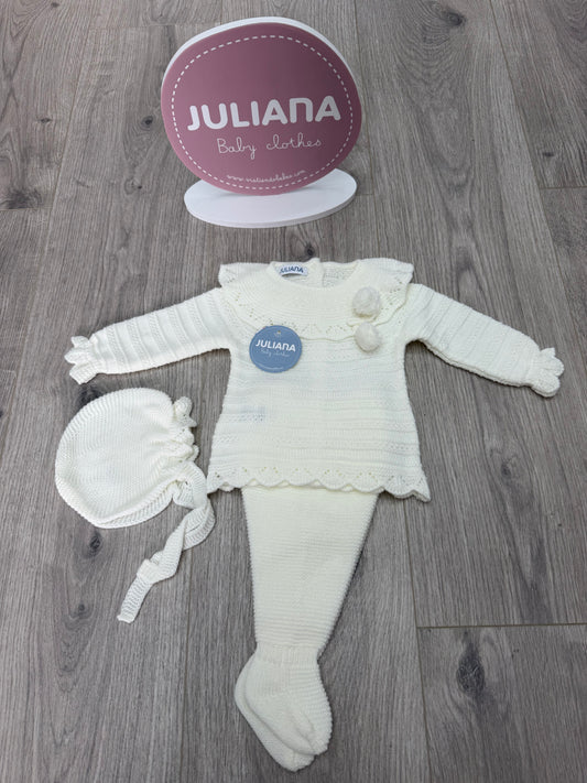 Unisex ivory knitted 3 piece set - 26544