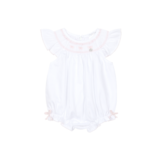 Deolinda 26505 - lollipop girls white romper with bow detail