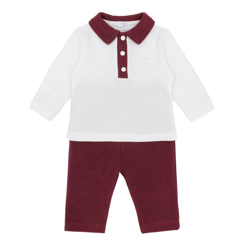 Boys Bordeaux polo set - BB3231