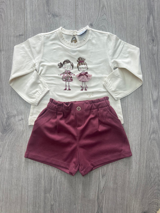 Mayoral AW25 2075 - baby girls short set