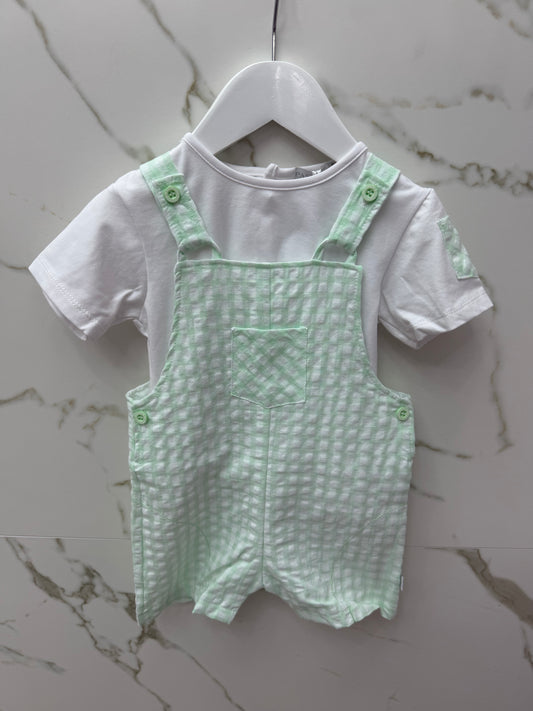 Pastels & Co Ross mint dungaree set