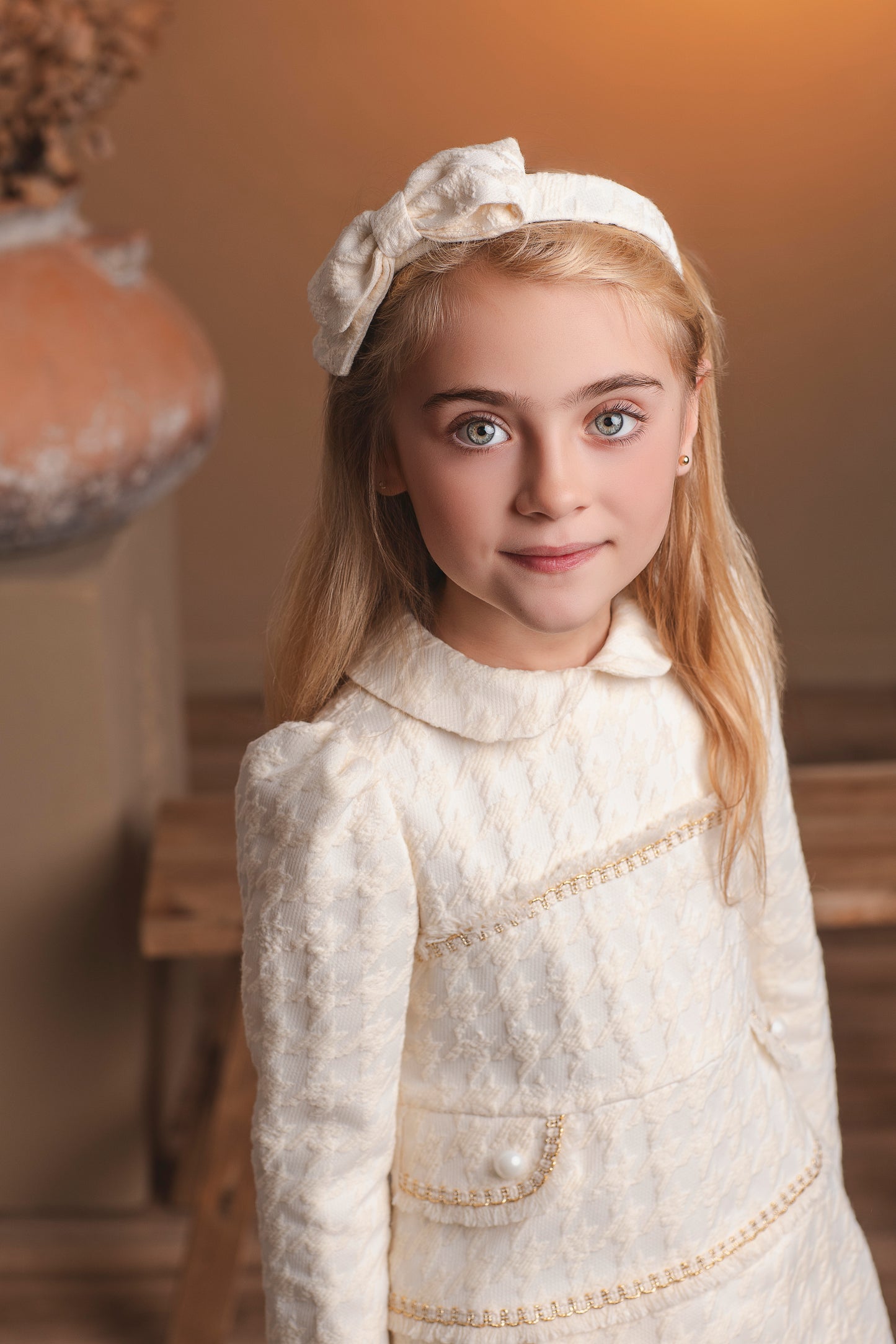 Rochy ivory pearl detail dress