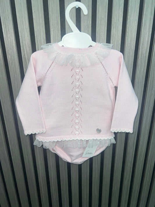 Granlei baby girls pink jam pant set