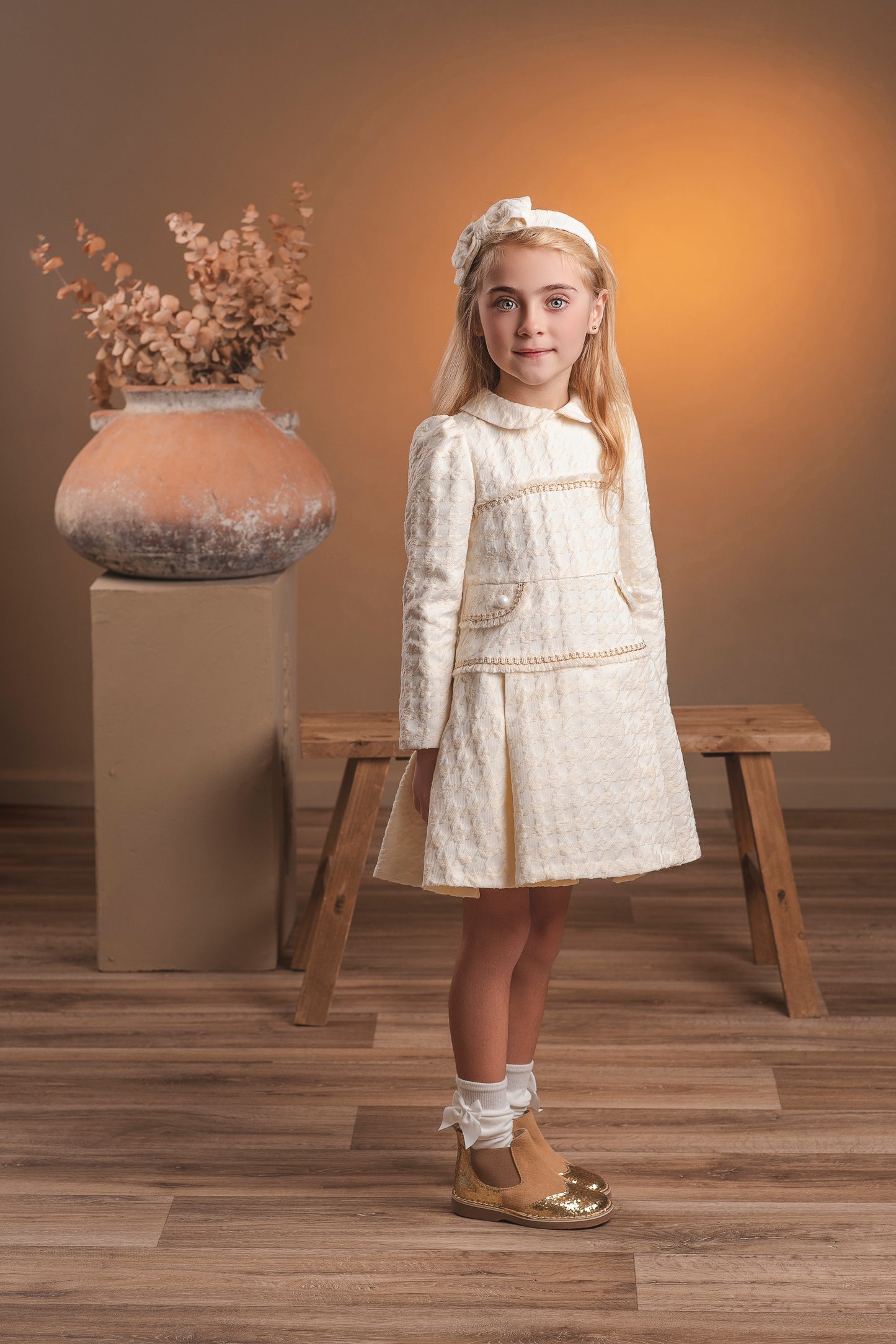 Rochy ivory pearl detail dress