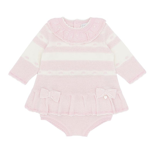 Girls pink knitted jam pant set - BB3157