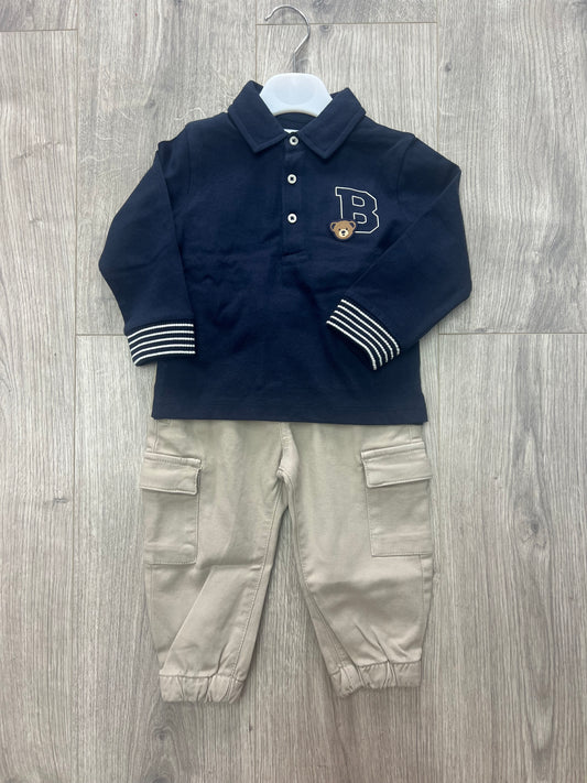 Mayoral AW24 2101 - baby boys Teddy polo top and trousers