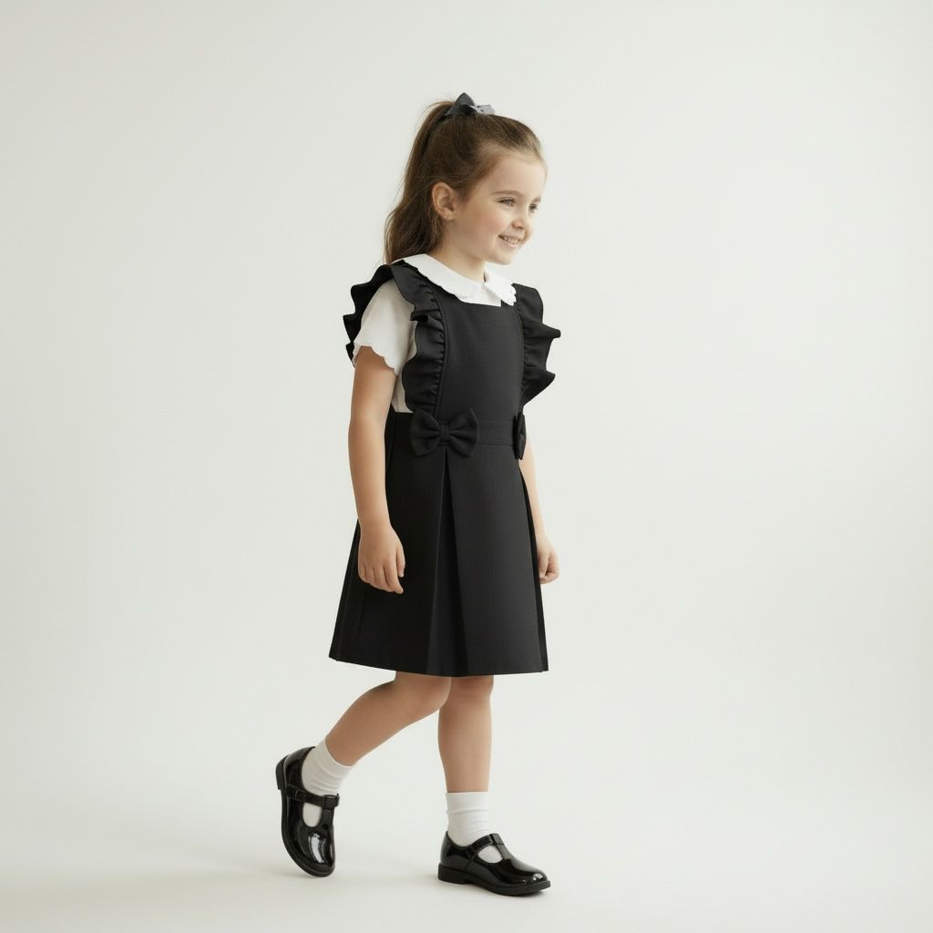 Love & learn ruffle pinafore (all colours) - PREORDER