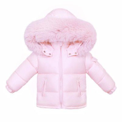 Wee me girls pink jacket with fur hood