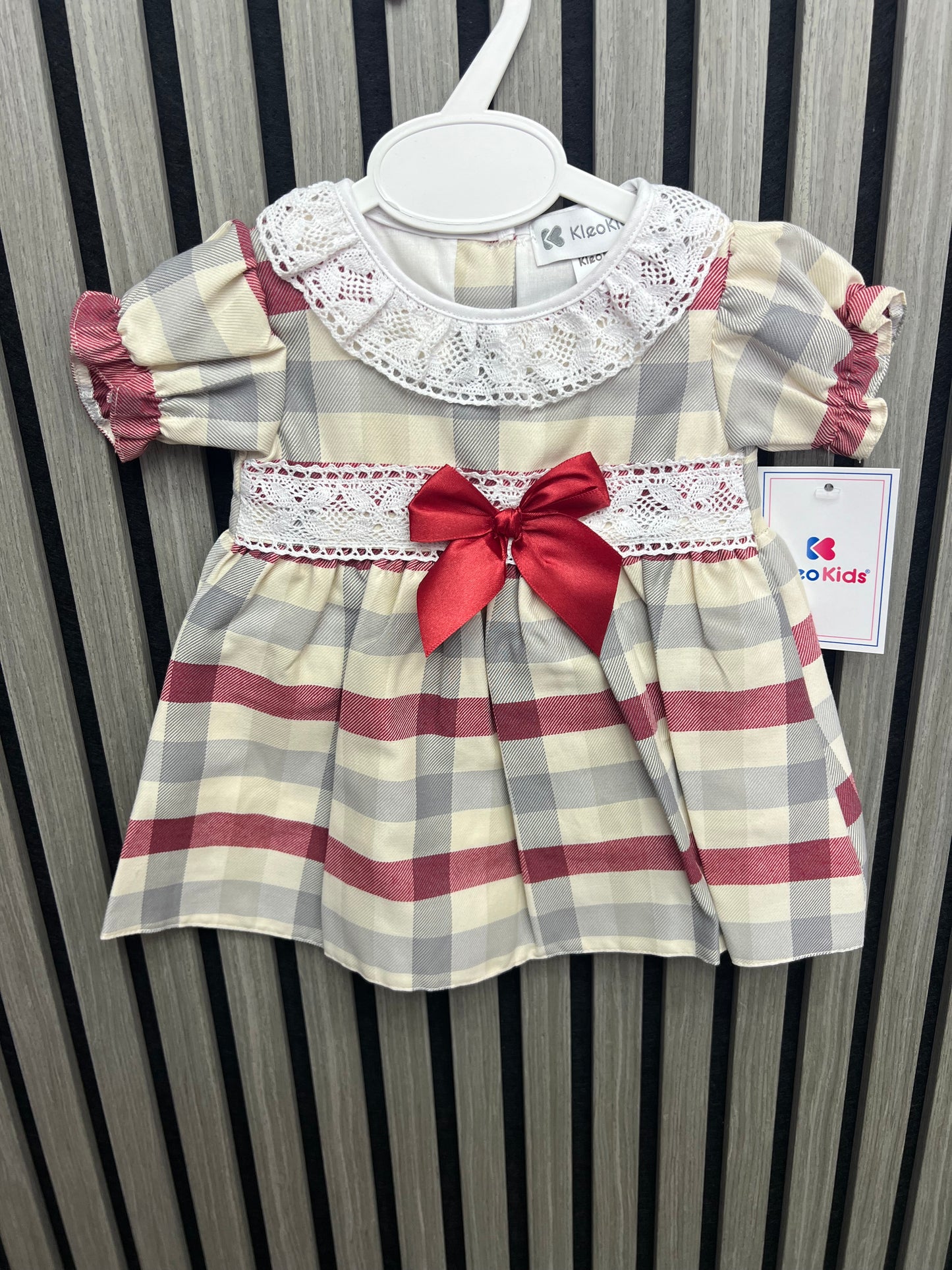 Kleo kids AW25 - girls red tartan dress