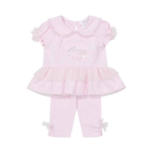 Deolinda 26712 - amore girls pink tulle legging set