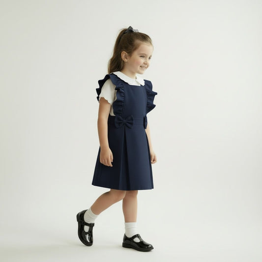 Love & learn ruffle pinafore (all colours) - PREORDER