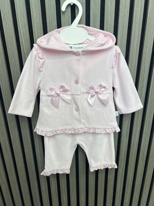 Kleo kids AW25 - girls velour hooded trouser set