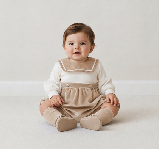 Beige velvet romper - 823R
