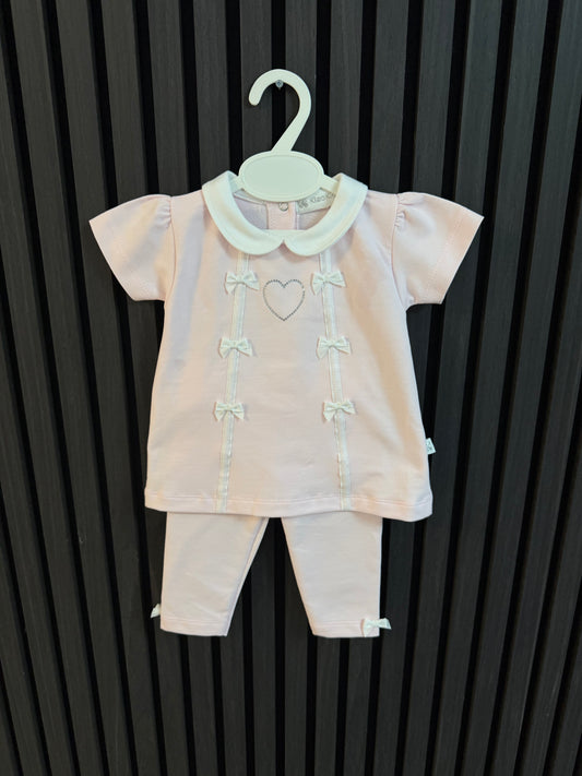 Kleo kids SS26 girls heart legging set