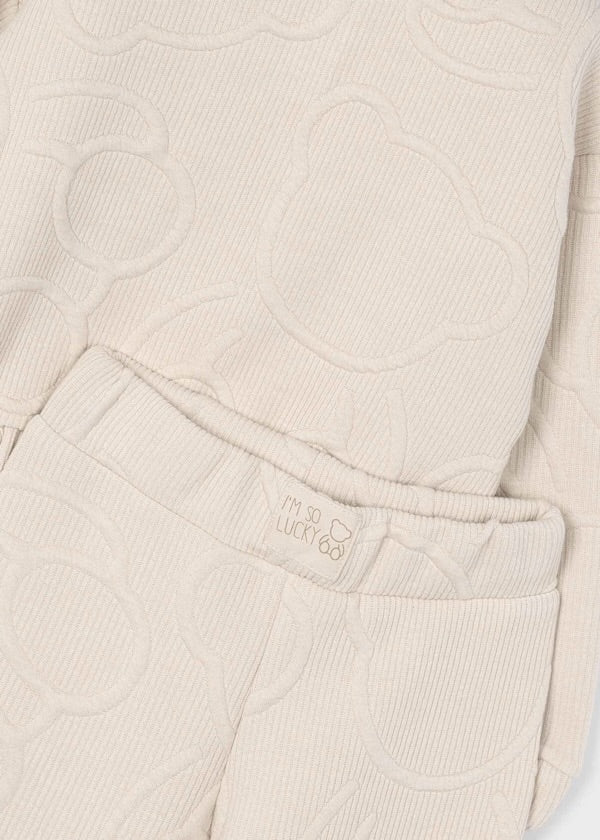 Mayoral AW25 4896 - girls beige teddy print tracksuit