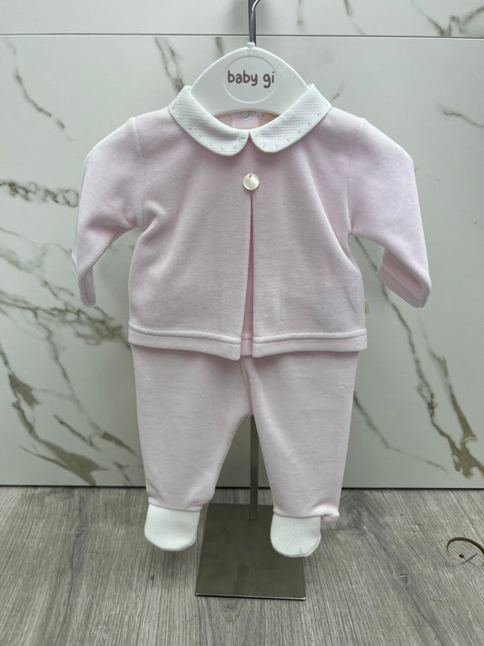 Baby gi AW25 - pink velour 2 piece