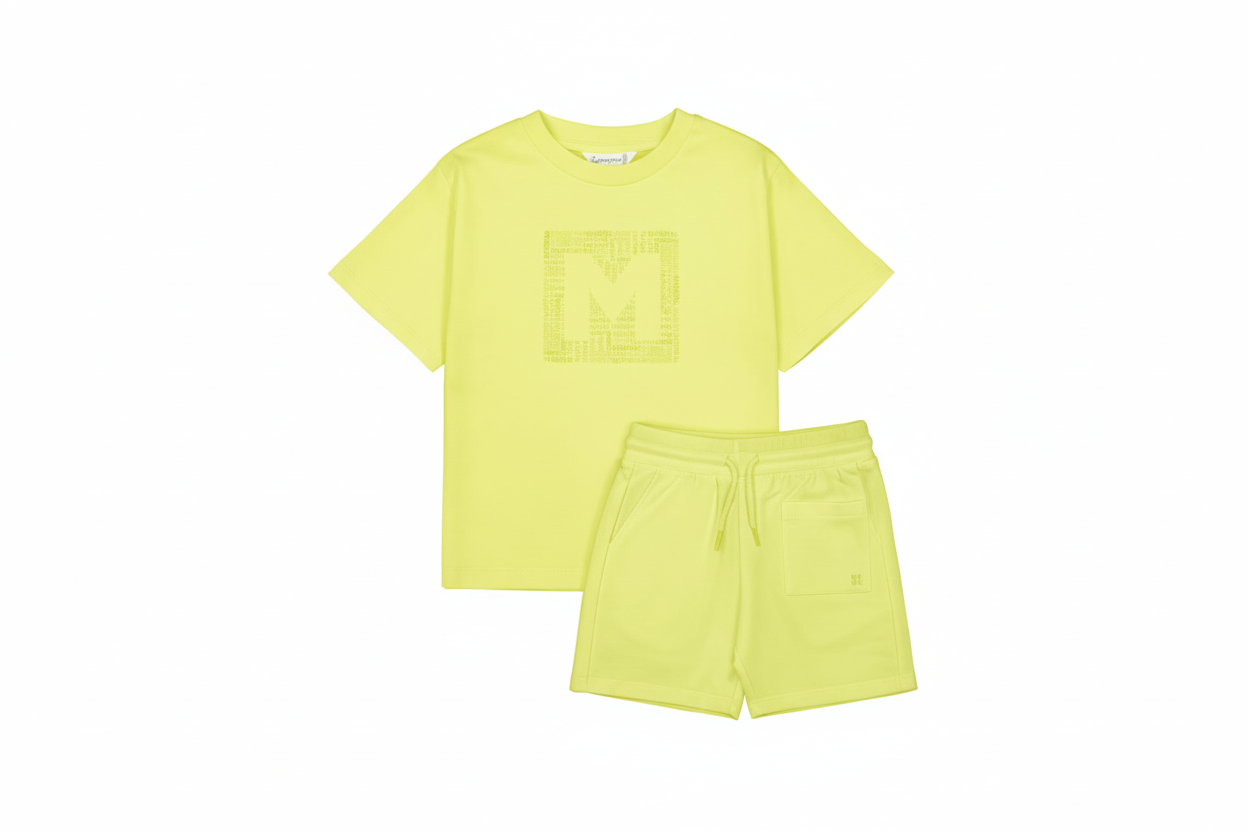 Mayoral boys green short set