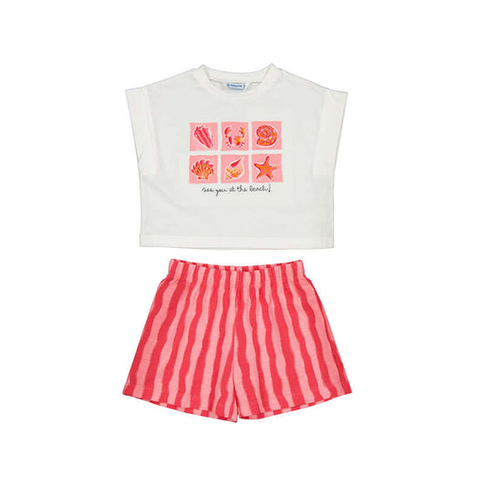 Mayoral 3234 - girls stripe short set