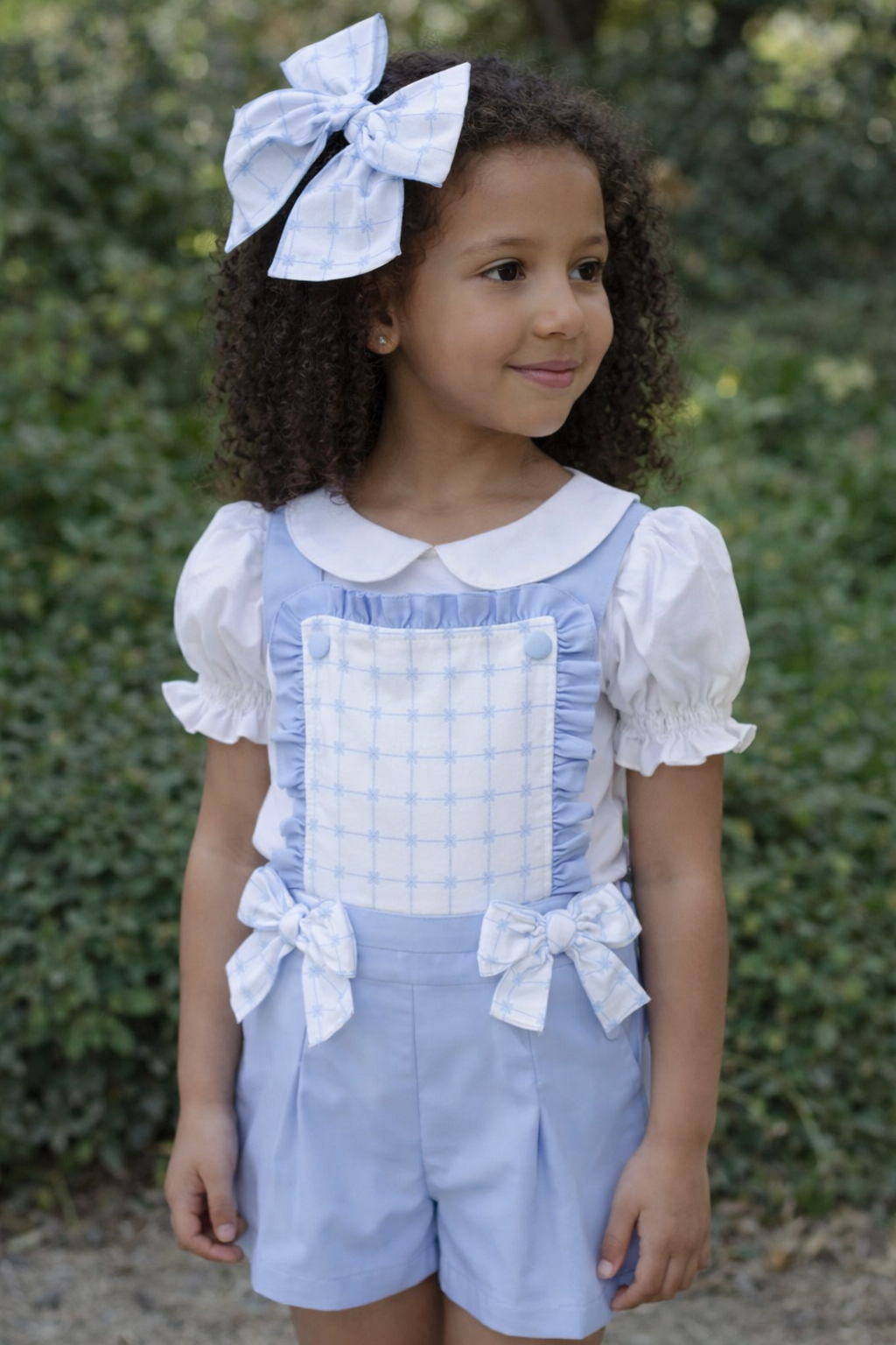 Babine girls blue blouse and playsuit set - PREORDER