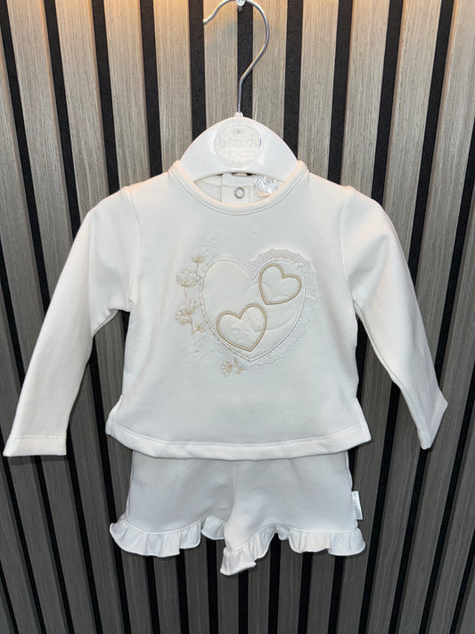 Pastels & Co Daisy Ivory short set