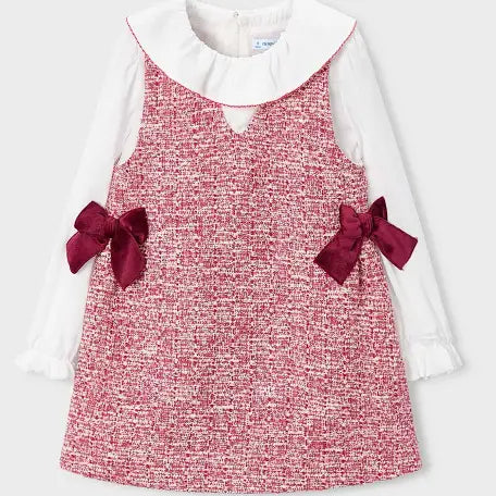 Mayoral AW25 4990 - red girls pinafore dress