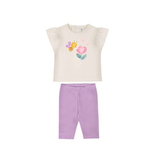 Mayoral 1751 - girls lilac legging set with flower