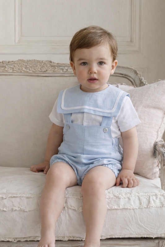 Boys pale blue linen set