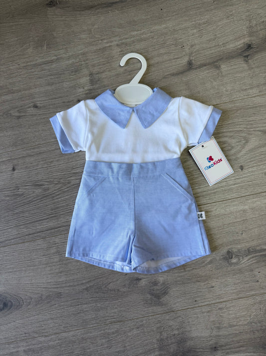 Kleo kids KL37 boys blue short set