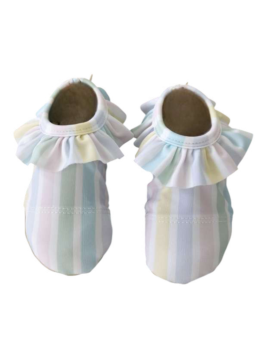 Meia Pata Stripe Girls Non Slip Frilled Shoe